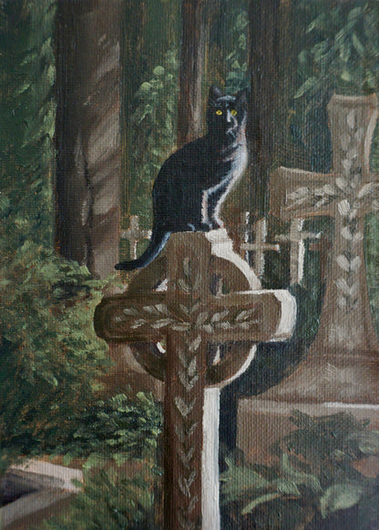 Cat in Cemetery - print